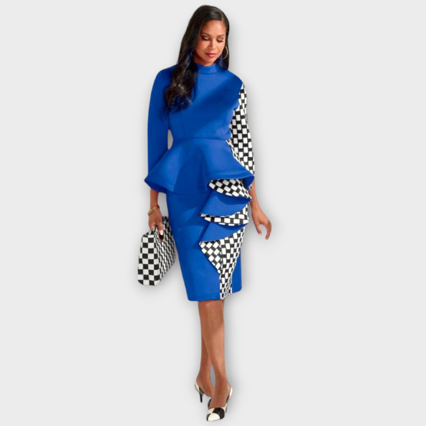 LUXURIOUS CHECK MATE SKIRT SET