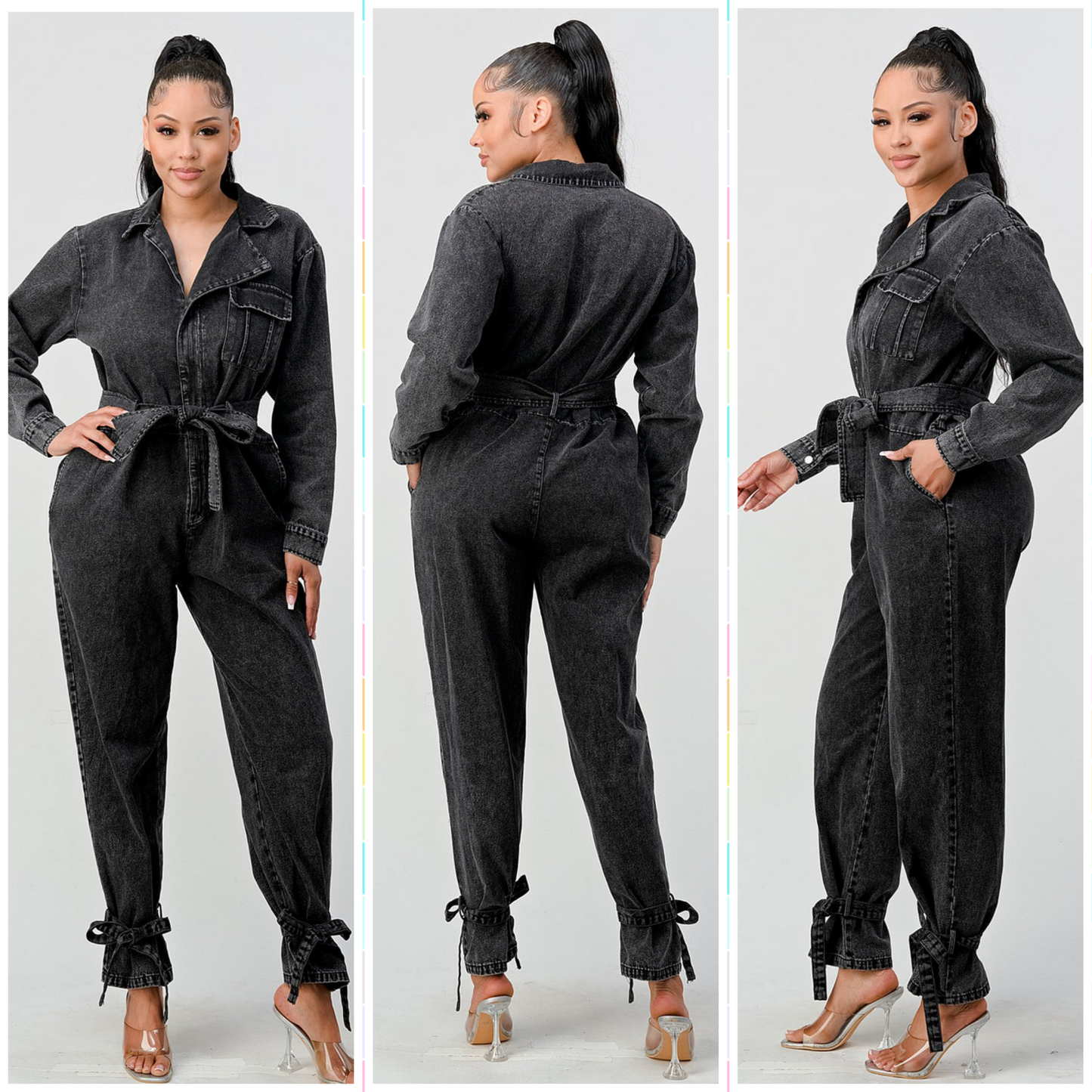 DENIM UTILITY JUMPSUIT
