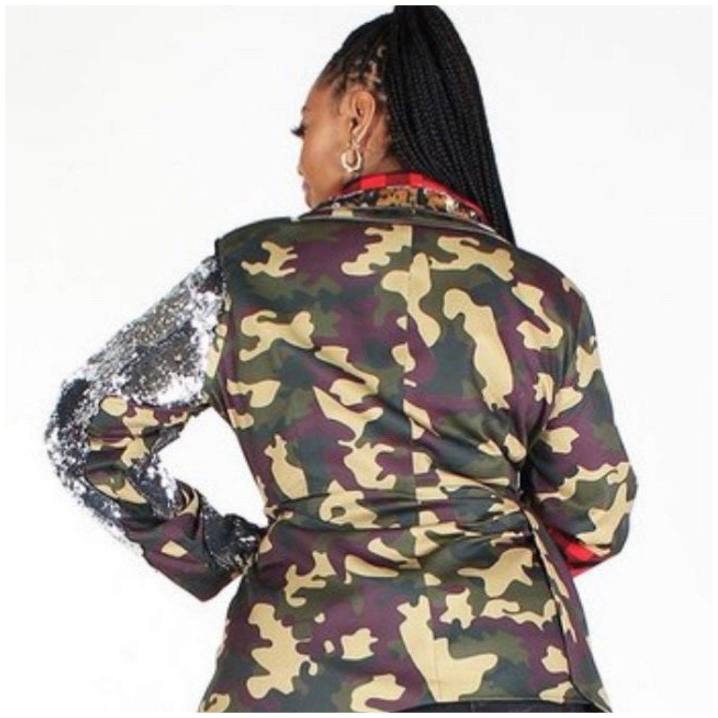 UNIQUE SEQUINS CAMOUFLAGE JACKET