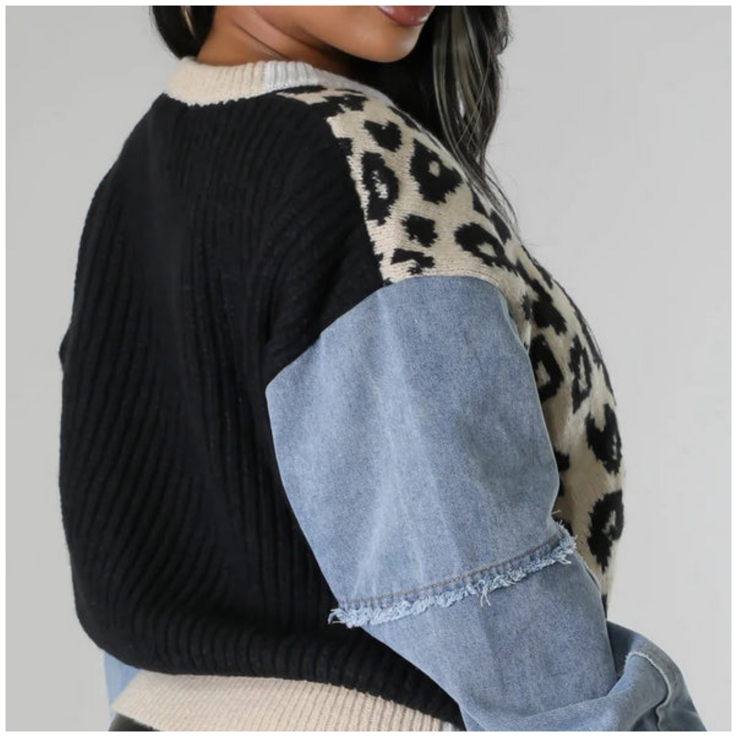 UNBOTHERED DENIM SWEATER
