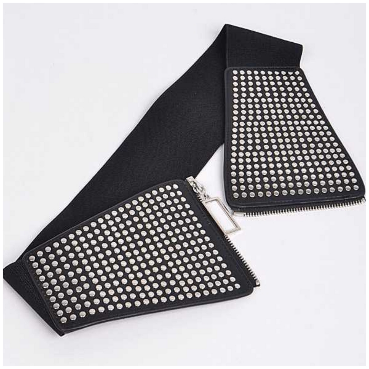 STUDDED ZIP STRETCH BELT