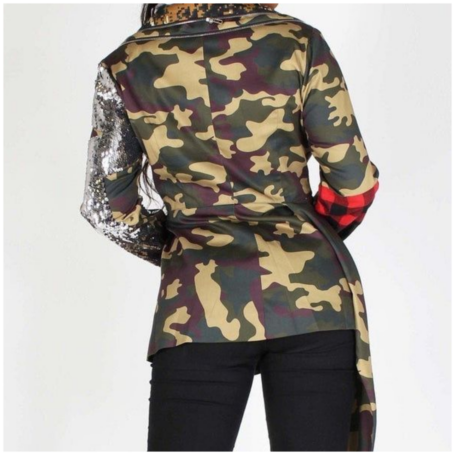 UNIQUE SEQUINS CAMOUFLAGE JACKET