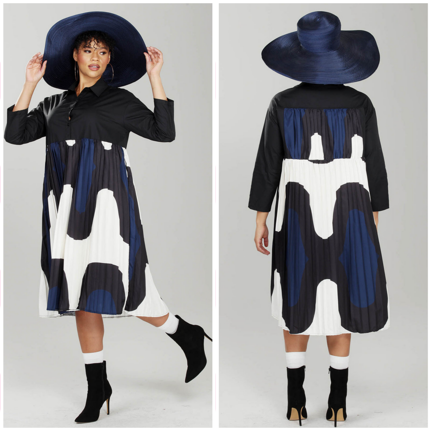 DARE TO BE DIFFERENT PLEATED MIDI DRESS