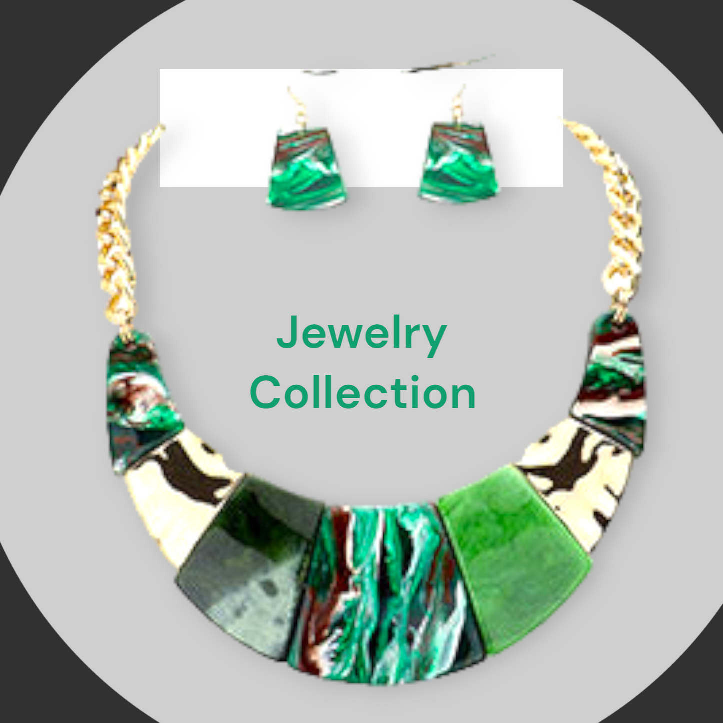 MARBLE RESIN BIB NECKLACE SET