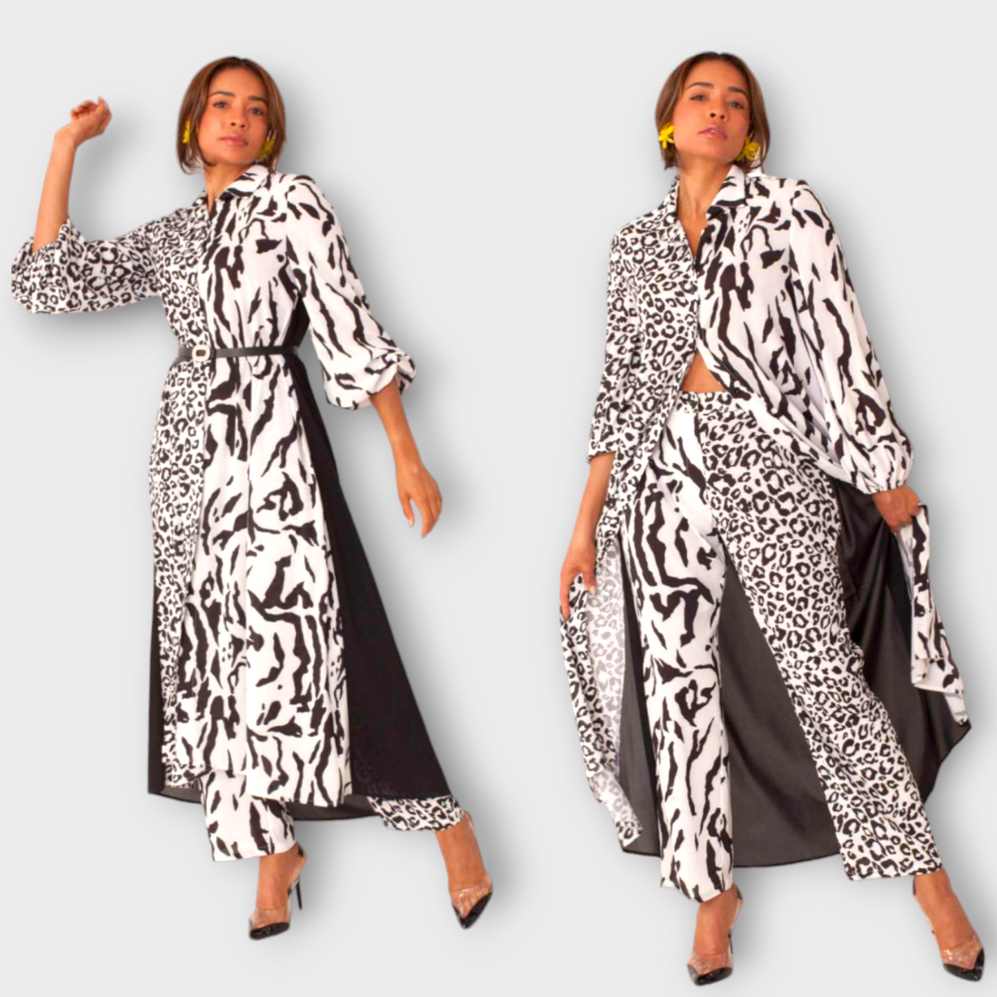 PANTS SET W/ ZEBRA & LEOPARD PRINT